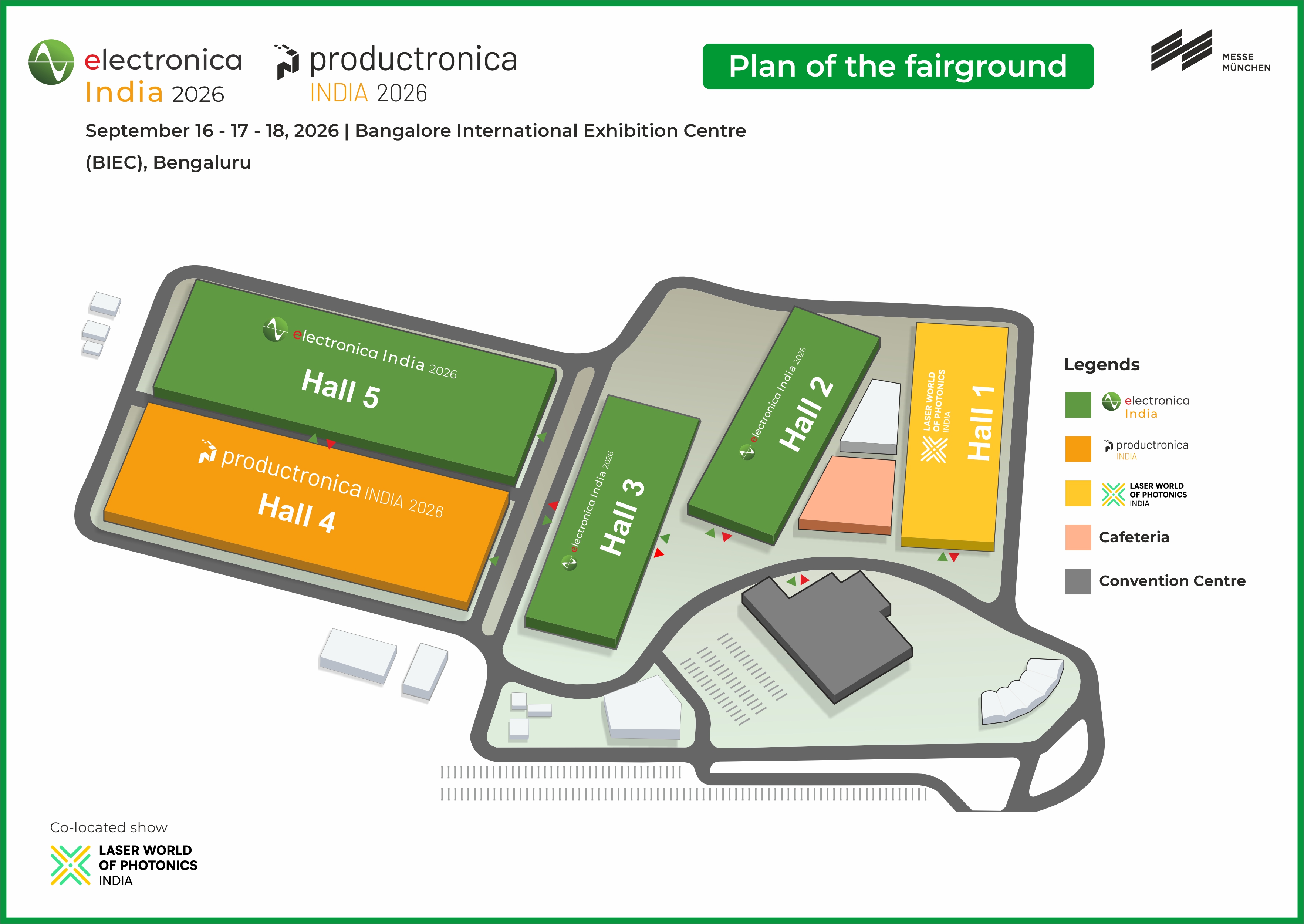 electronica India 2026 fairgrounds map, BIEC Bengaluru